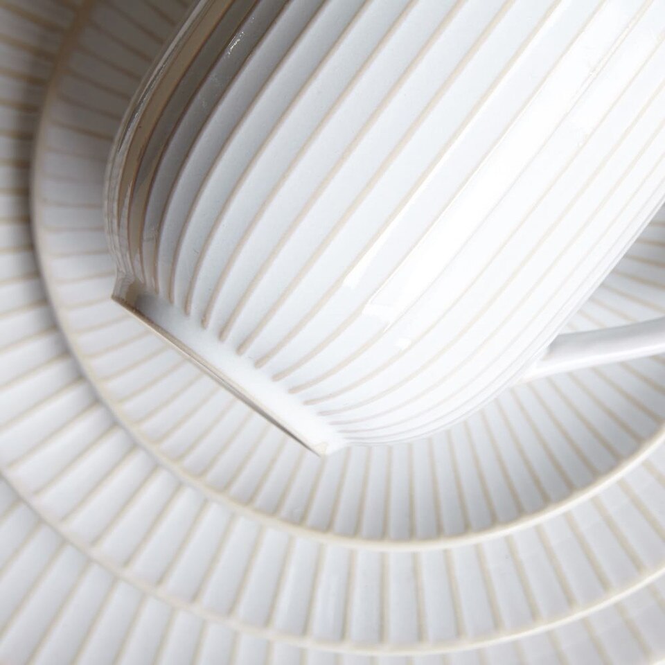 Textured Dinner Plates White (Lines) West Elm UK